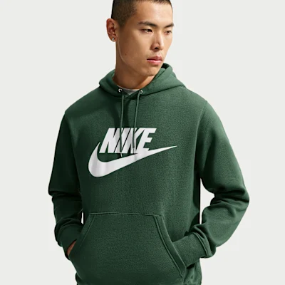 Sportswear Club Fleece Pullover Hoodie Fir/Fir/White — 1