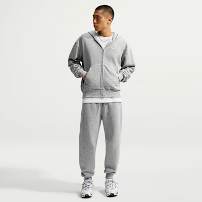 Solo Fleece Full-Zip Hoodie Dark Grey Heather/Sail — 4