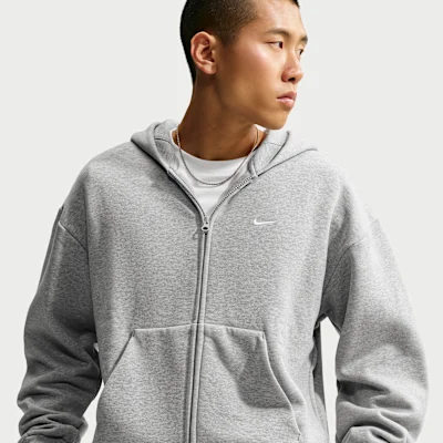 Solo Fleece Full-Zip Hoodie Dark Grey Heather/Sail