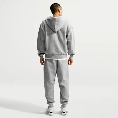 Solo Fleece Full-Zip Hoodie Dark Grey Heather/Sail — 5