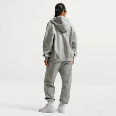 Studio Fleece Oversized Full-Zip Hoodie Dark Grey Heather/Sail — 5