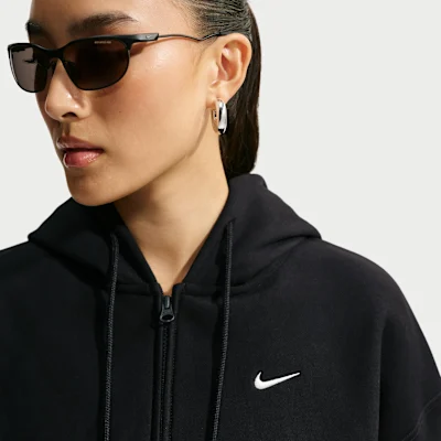 Studio Fleece Heavyweight Oversized Full-Zip Hoodie Total Black/Sail — 3