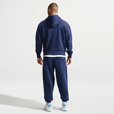Solo Fleece Loose Pullover Hoodie Midnight Navy/Obsidian — 5