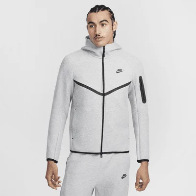 Tech Windrunner Full-Zip Hoodie Dark Grey Heather/Black — 1