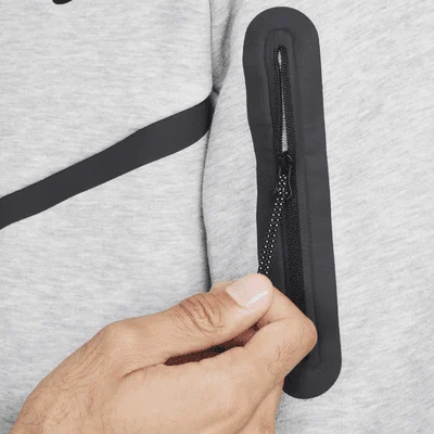 Tech Windrunner Full-Zip Hoodie Dark Grey Heather/Black — 7