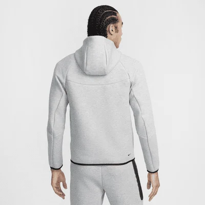 Tech Windrunner Full-Zip Hoodie Dark Grey Heather/Black — 2