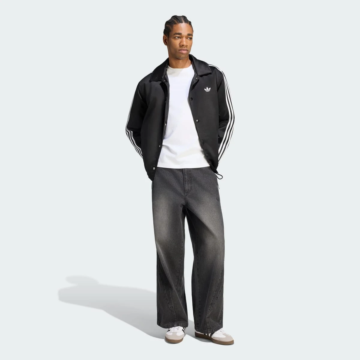 3-Stripes Satin Padded Jacket Black — 4