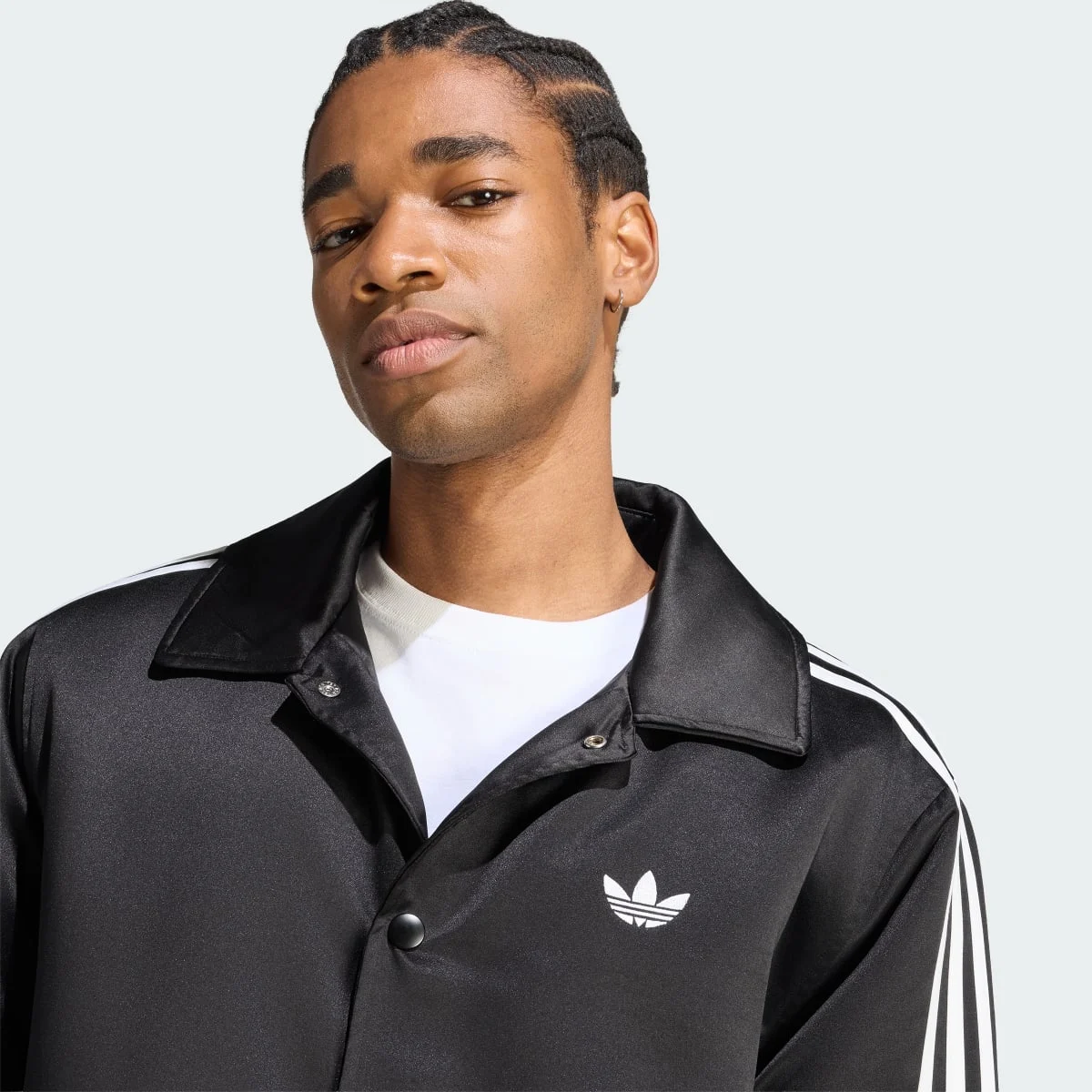 3-Stripes Satin Padded Jacket Black — 6