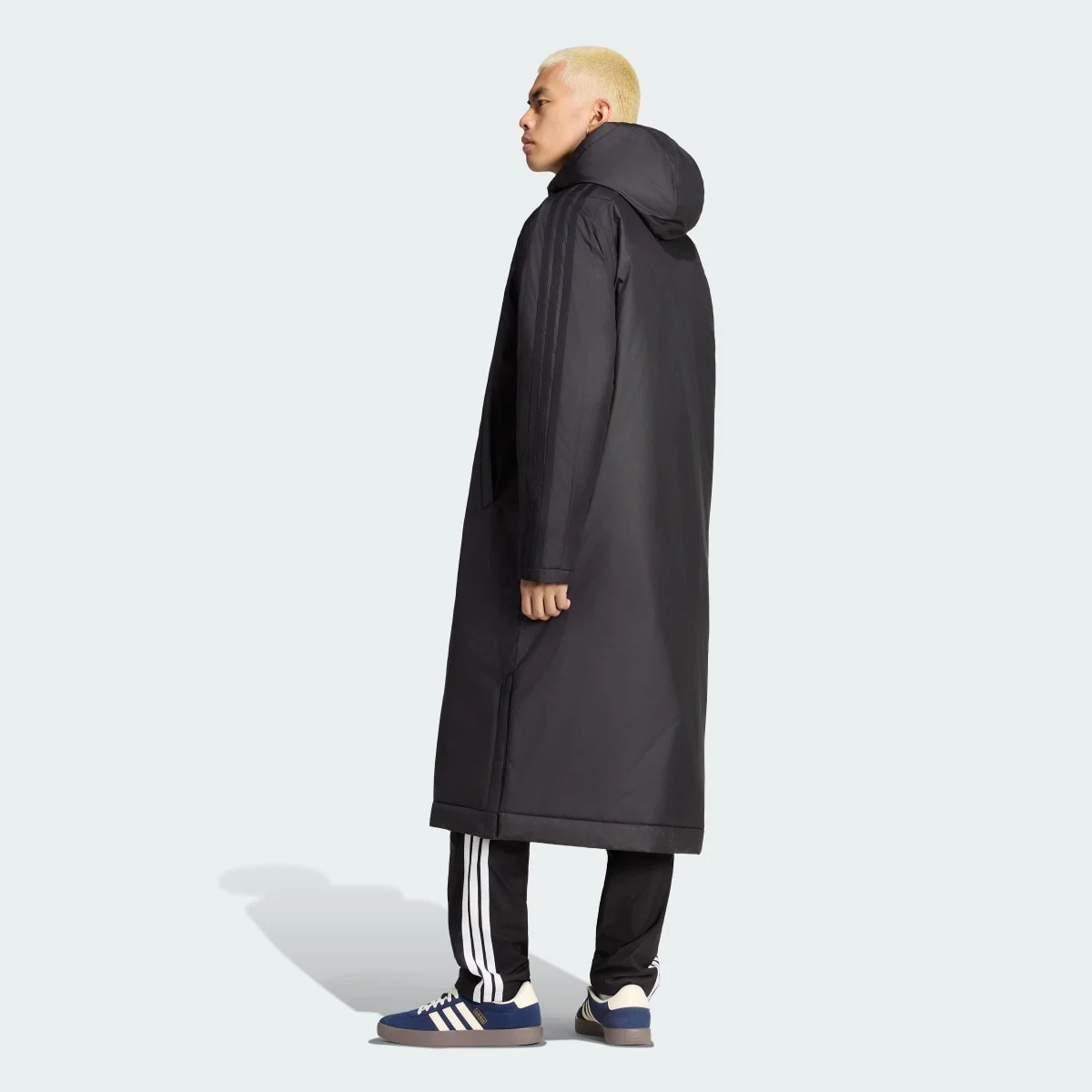 Must Haves 3-Stripes Padded Long Coat Black/Black — 3