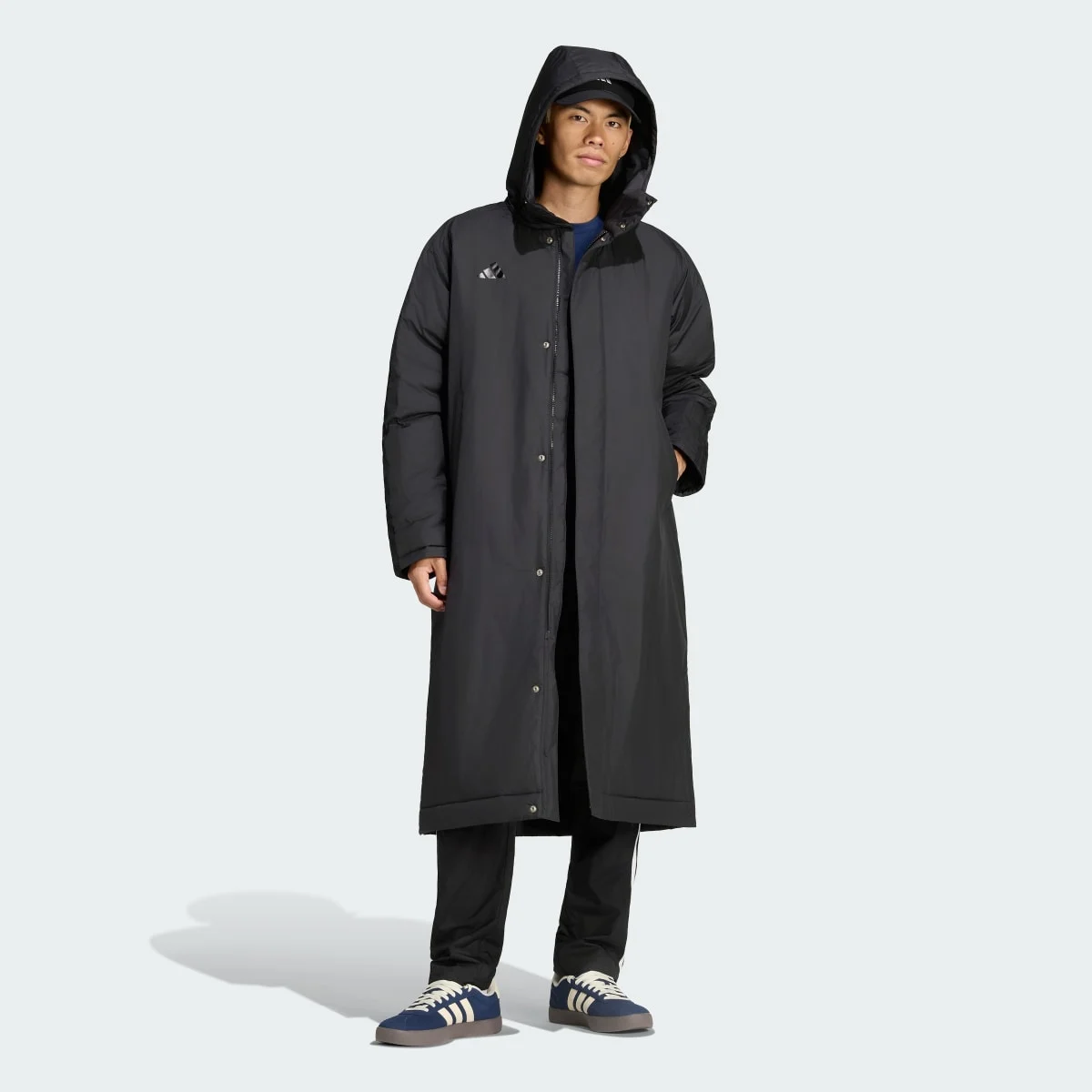 Must Haves 3-Stripes Padded Long Coat Black/Black — 4